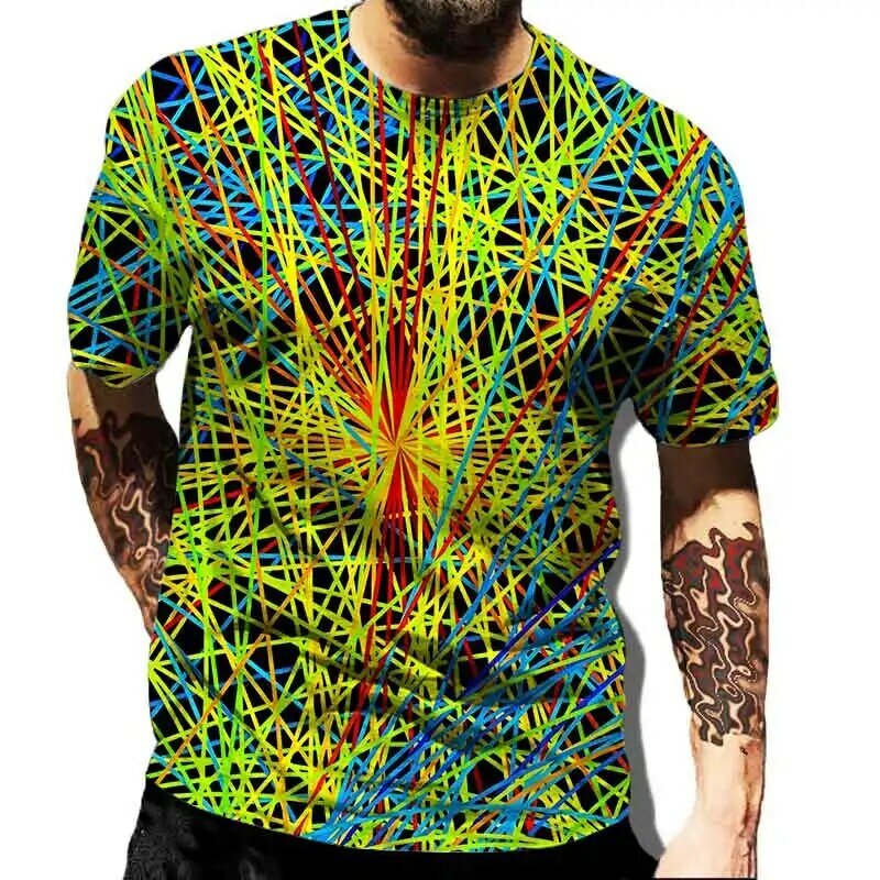 Camiseta de moda para hombre, camisa de manga corta con estampado 3D, ropa de calle suelta y transpirable, para Fitness, verano, 2022