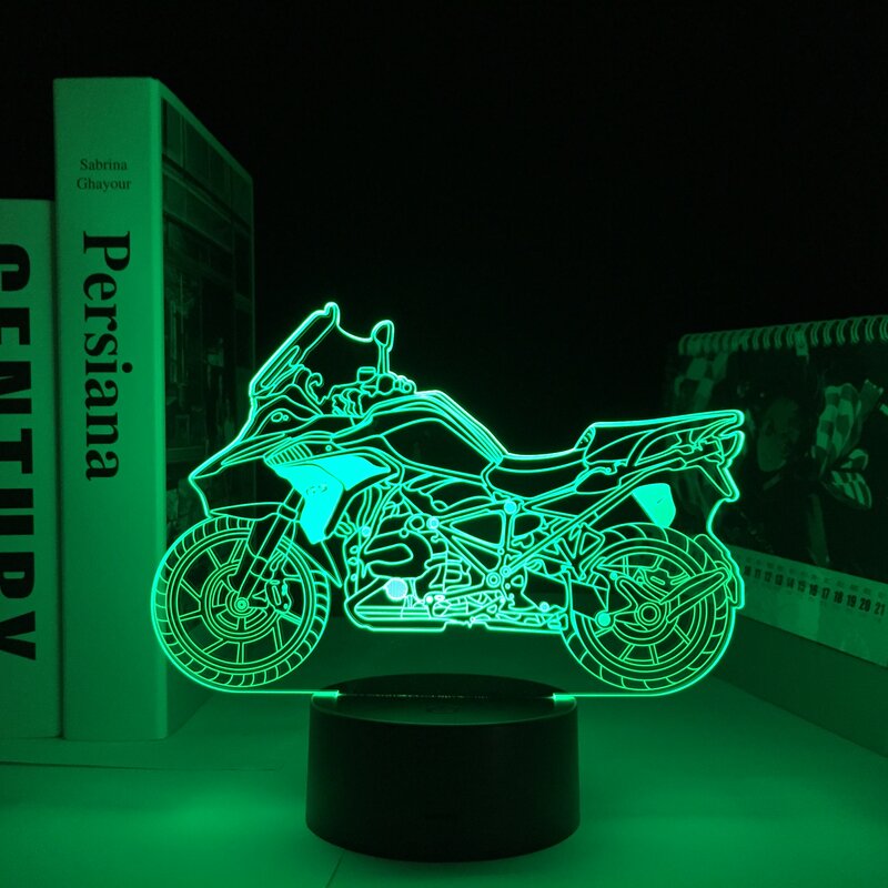 ปรับแต่งมอเตอร์ใหม่รูปร่าง3D สำหรับ Gift Decor ห้องนอน Nightlight มังงะรถ3D LED Night Light