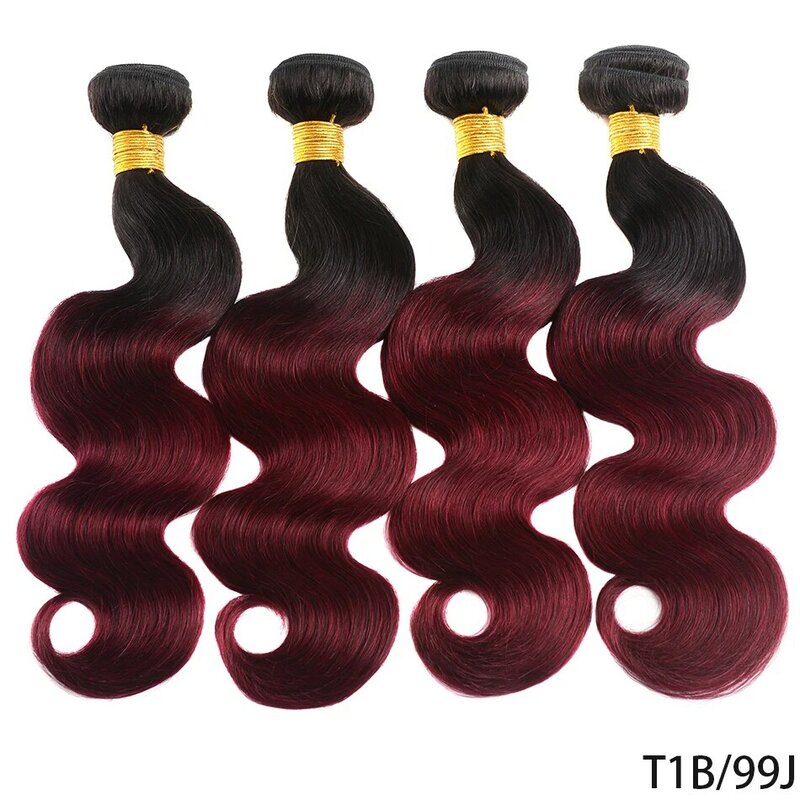 DreamDiana-mechones de cabello humano 100% ombré, extensiones de cabello Remy de color, ondulado, 4 piezas, 10A, vietnamita