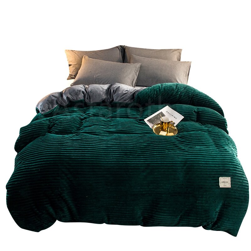 Pure Color Winter ciepły materiał aksamitna kołdra poszewka na poduszkę podwójna pościel kołdry na łóżko podwójna pościel kołdry na łóżko Queen/King różne rozmiary
