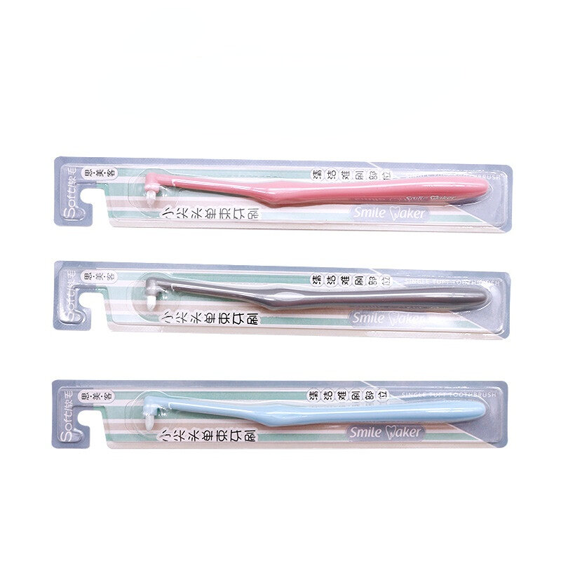 Spazzolino ortodontico da 3 pezzi spazzola morbida portatile a testa piccola per impianti dentali per apparecchi ortodontici