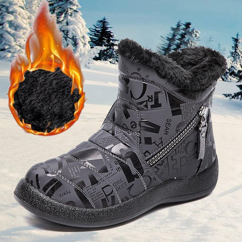 Bottes de neige imperméables pour femmes, chaussures d'hiver décontractées avec plate-forme en fourrure pour garder au chaud
