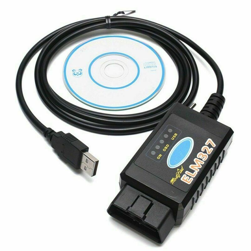 Herramienta de detección de diagnóstico ELM327 USB OBD2, escáner CanBus con CD para Mazda / FORD Car Para Scan/FF2