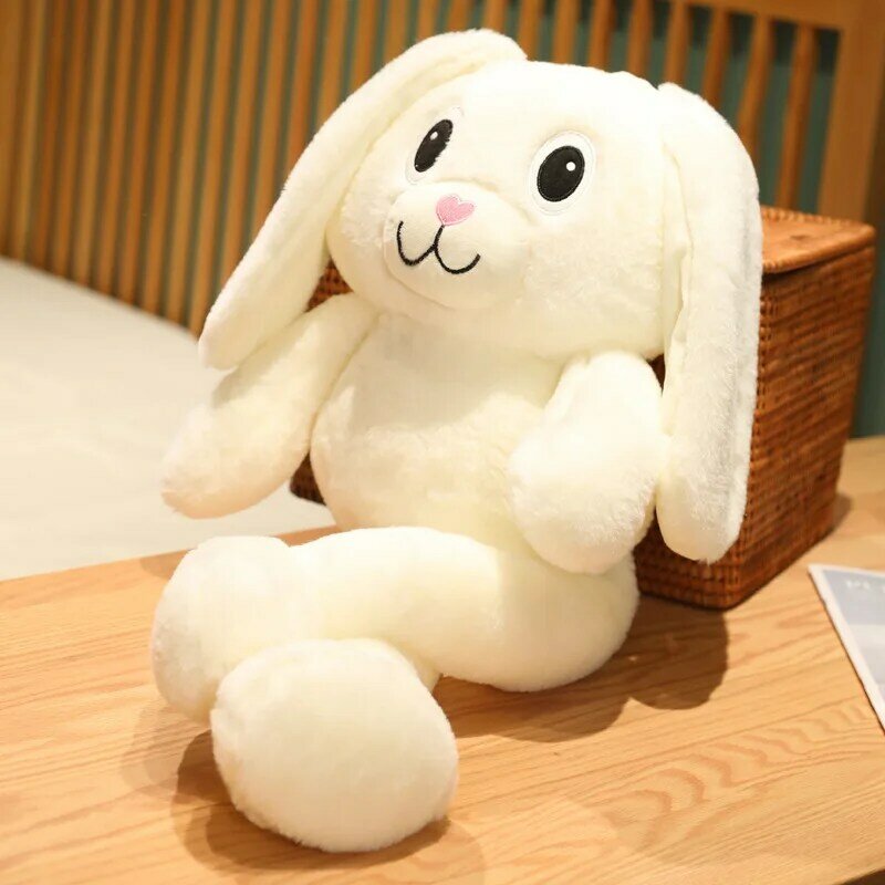 60ซม.ดึง-กระต่ายหูตุ๊กตายักษ์สร้างสรรค์ตุ๊กตาของเล่นตุ๊กตาน่ารักหูยืดยาวขาตุ๊กตากระต่ายส...
