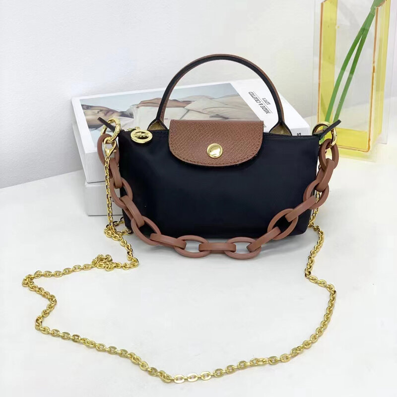 Cowhide Leisure Chain Nylon Handbags for Women Women's Bags Free Shipping Luxury Designer Handbag Trend Bag 2022 Small Leather