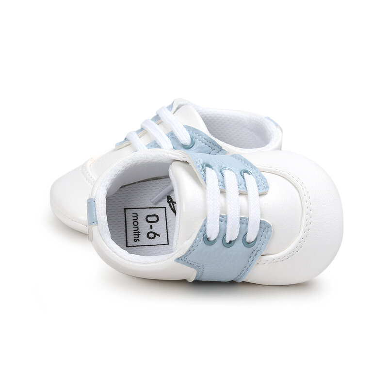 2022เด็กทารกใหม่เด็กบล็อกสีรองเท้าผ้าใบหนังแรก Walkers นุ่มด้านล่างเด็กวัยหัดเดินรองเท้า