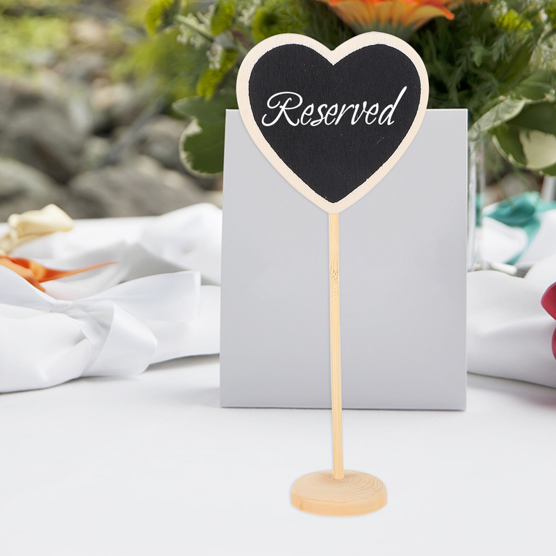 Pizarra de tiza, Mini tablas de corazón, placas, letrero de nombre para boda, placa pequeña, letreros, pizarra de madera