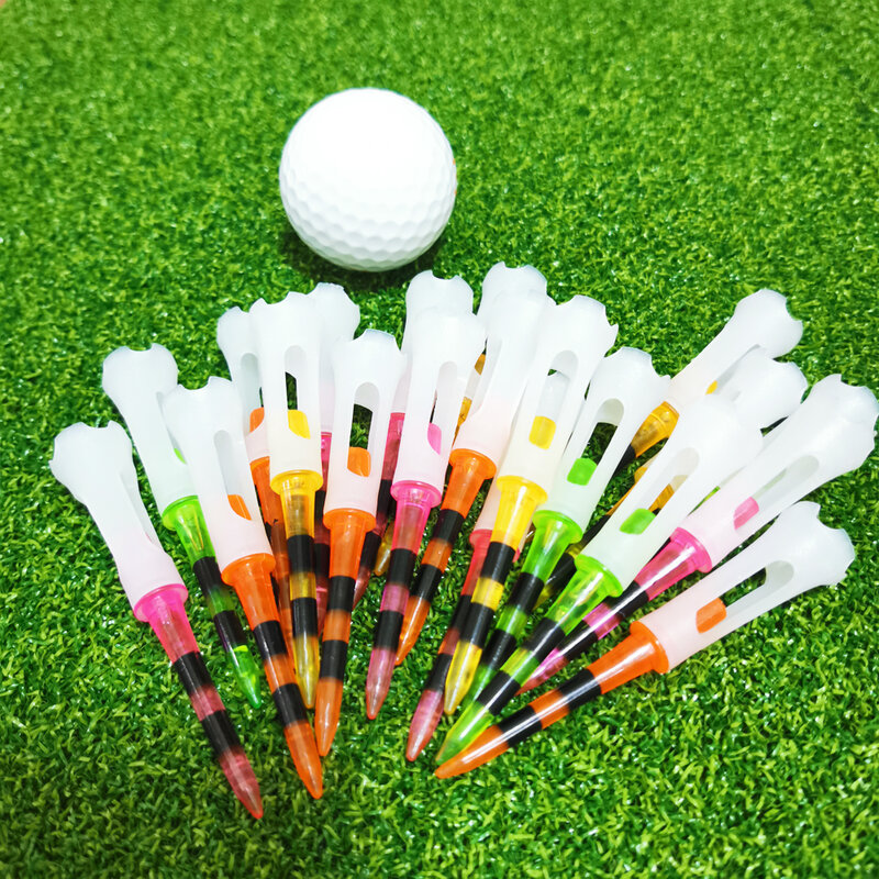 30 pces plástico t de golfe de borracha prática principal t de golfe 83mm 3 1/4 Polegada tamanho longo reduzir fricção & rotação lateral inquebrável