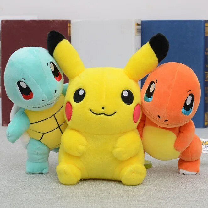 Peluche Pokemon Pikachu pour enfants, jouet mignon, dessin animé Kawaii, carapuce, carapuce, salamèche, Bulbasaur, cadeau d'anniversaire et de noël