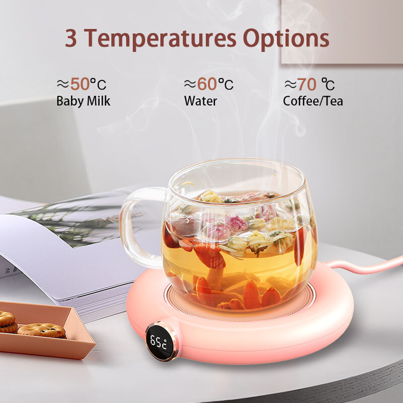 Calentador de tazas de café inteligente con USB para el hogar y la Oficina, calentador eléctrico de bebidas para té, leche, agua y cacao, ideal para regalo
