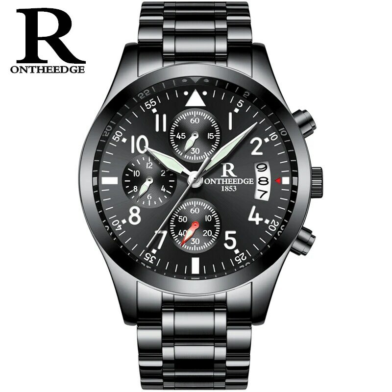 2022 Men Watches Auto Date Waterproof Sports Watches Stainless Steel watch Luxury Top Brand Watch Flywheel Rotating Quartz Watch