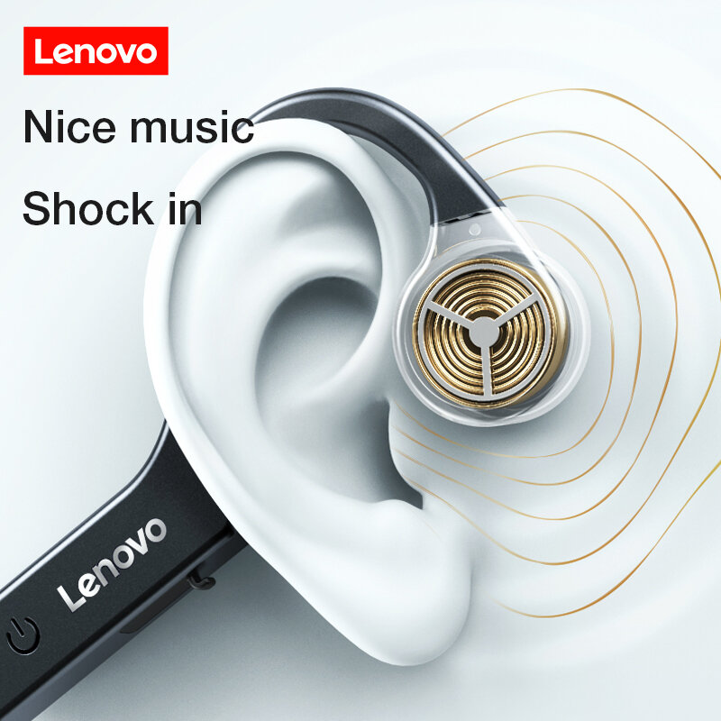 Lenovo X4 Knochen Leitung Bluetooth Kopfhörer Sport Kopfhörer Wasserdicht Wireless Headset mit Mic Ohr-haken TWS Bass Hifi Stereo