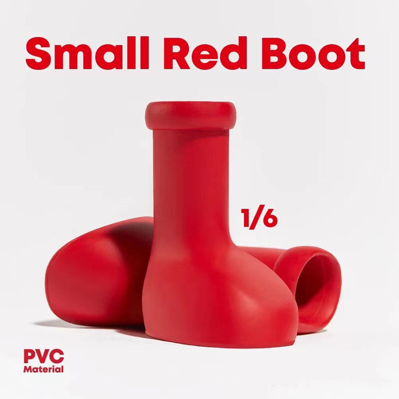Big Red Boots รองเท้าบูทยาวถึงเข่าแฟชั่นรอบ Toe EVA เหมือนบอลลูน Slip On Perempuan 'S Trend รองเท้าบูทหน้าฝนหนาด้านล่าง ...