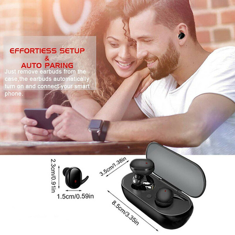 Wireless Headphones Wireless Bluetooth Earphones Touch Control Sport Headset Waterproof with Mic Earphones for All Smartphones