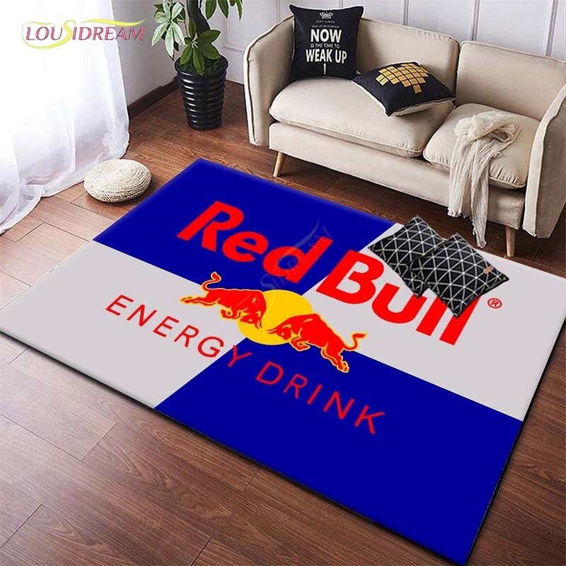 Red Bull wzorzysty dywan antypoślizgowy powierzchnia mata podłogowa antypoślizgowy dywanik jadalnia pokój dzienny miękki dywan do sypialni Home Decoration