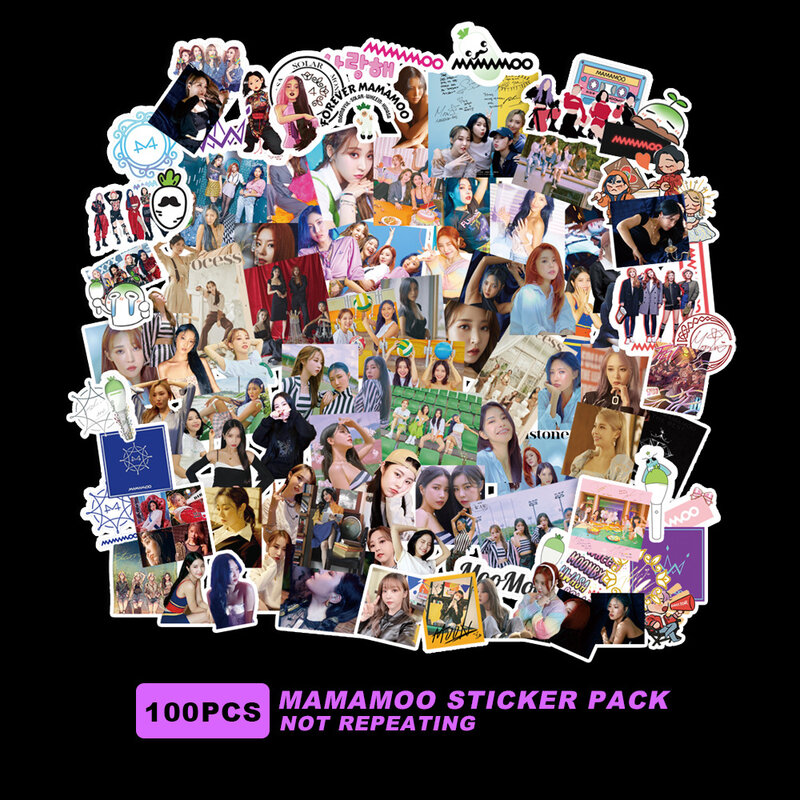 100Pcs/Set Kpop MAMAMOO Album Stickers New Team Stickers For Refrigerator Car Helmet DIY Gift Fans Collection Wholesale