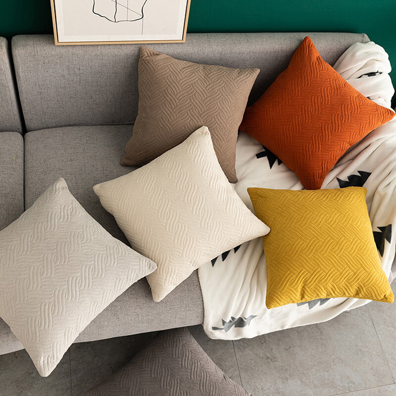 Velvet Cushion Cover Sofa Throw Pillows Solid Color Pillowcase Home Decorative Bed Decor Pillow Case 45x45CM Plush Pillow Cover