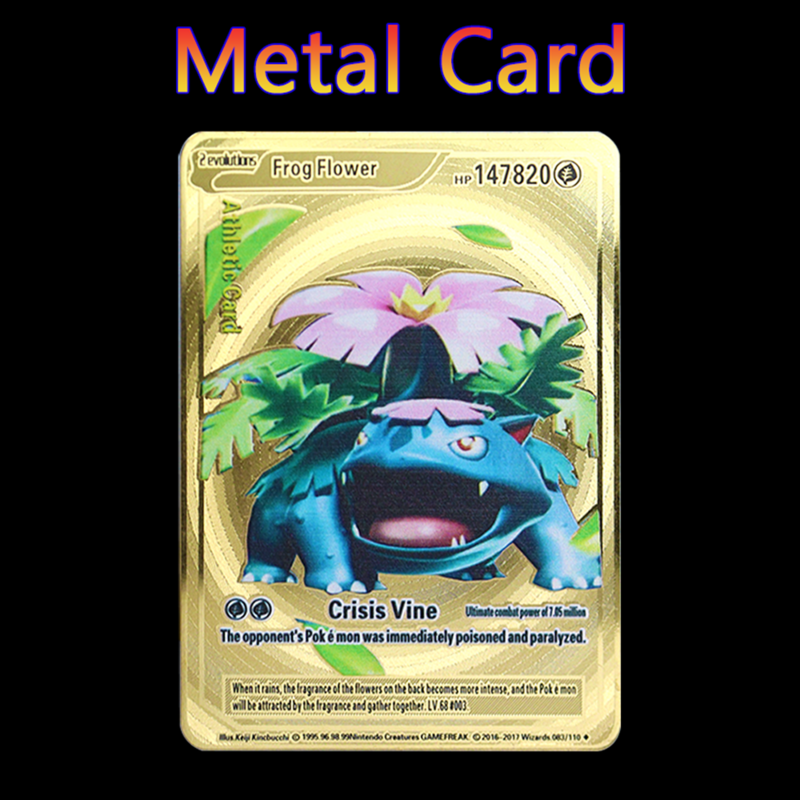 Juego de Pokémon de 183200 puntos de alta calidad, juego de Anime Vmax Mega GX, colección de tarjetas de Metal, regalo, inglés, oro, Charizard, Pikachu Zamazenta