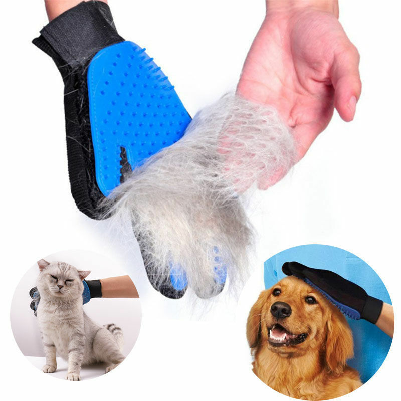 Перчатка для груминга домашних животных, силиконовая расческа для вычесывания шерсти у собак и кошек, Товары для ванной