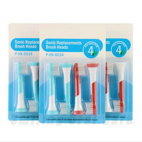 Cabeça de escova de dentes elétrica infantil, Fit para Philips HX6034, HX6044, Mini cabeça escova de dentes, HX6032, HX6042, HX6341, HX6312, HX6320