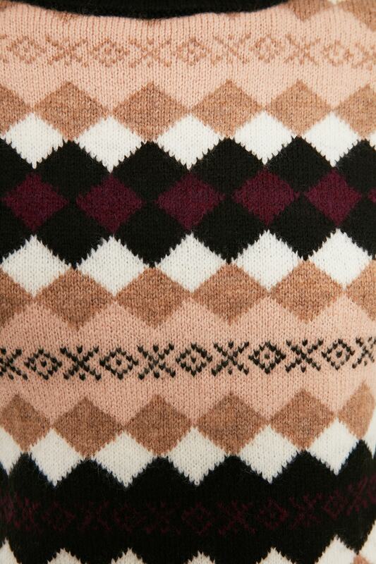 Trendyol geometryczny żakardowy sweter z dzianiny TWOAW22KZ2078
