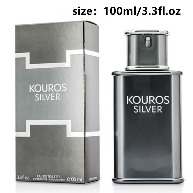 Популярная распродажа, мужской парфюм KOUROS, серебристая Туалетная вода, стойкий свежий оригинальный одеколон, очаровательный мужской арома...