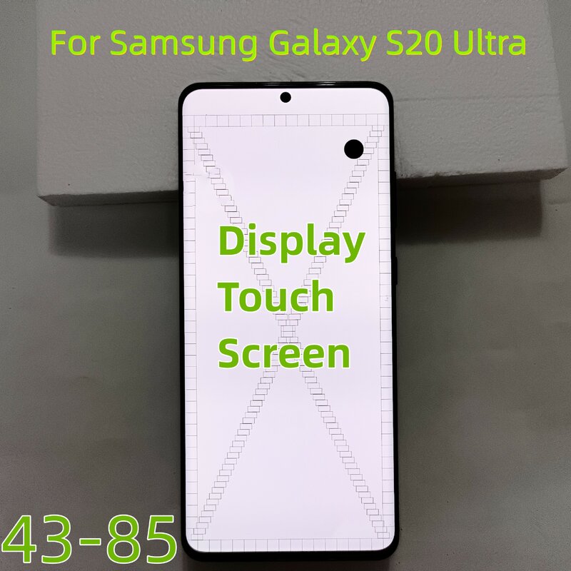 Original สำหรับ Samsung Galaxy S20 Ultra LCD G988 G988F G988B/DS S20Ultra กรอบจอแสดงผล Touch Screen Digitizer จุดสีดำ