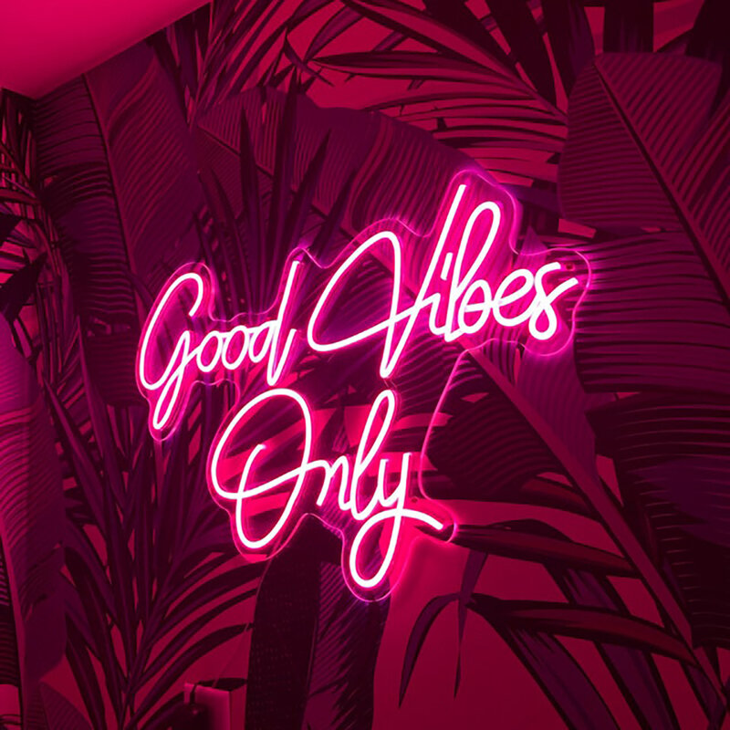 Good vibes Only Custom Flexible Neon Sign LED For Birthday Party Wedding Aesthetic Room Decor Wall Decoration Cold Warm Light