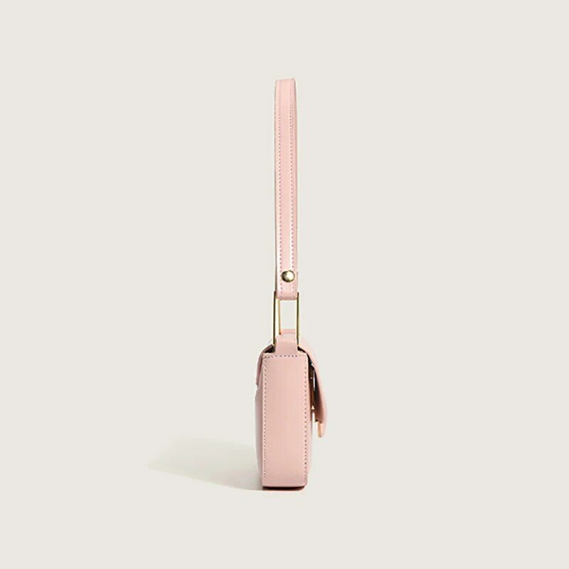 Tas Ketiak Persegi Kecil Tas Tangan Elegan Desainer Musim Gugur Baru Tas Bahu Wanita Kualitas Tinggi Tas Ketiak Wanita Merah Muda Kuning