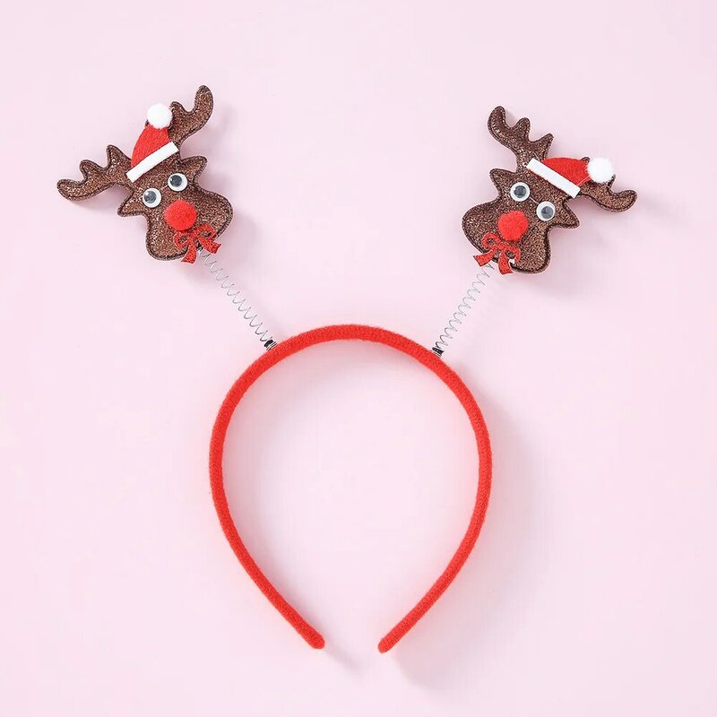 Fiesta navideña de dibujos animados Diadema Navidad chicas cuernos pelo Diadema Elk niños Año Nuevo accesorios para el cabello Diadema Mujer