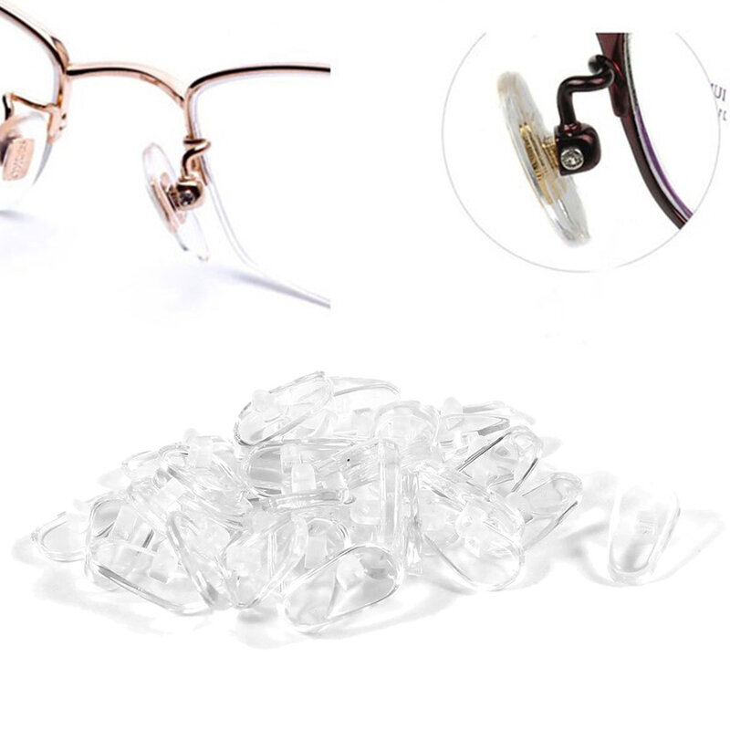 50個の透明な実用的なサングラスアクセサリー,ソフトPVCメガネ,多機能交換,滑らかな楕円形のスクリューツール,ノーズパッド