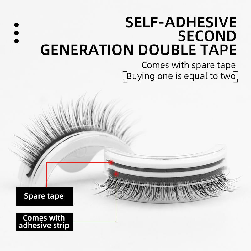 Reusable Self Adhesive Eyelashes ไม่มีกาวหรืออายไลเนอร์ที่จำเป็น,ใส่ได้ง่าย,stable/Non-Slip False Lashes เหมาะสำหรับสตรี