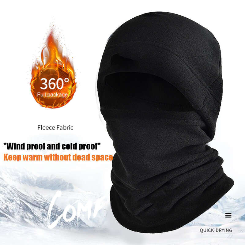 Thermal Head Cover Winter Fleece Hat and Scarf Set Tactical Warm Balaclava Face Mask Neck Warmer Sport Bandana Cycling Ski Scarf