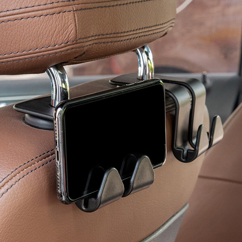 Universal assento de carro volta gancho multi-função titular do telefone móvel interior do carro portátil cabide titular de armazenamento para saco de carro pano