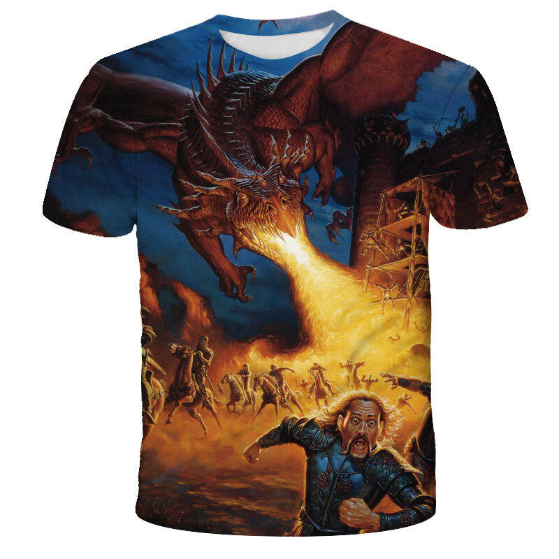 恐竜サマーTシャツ,流行の3Dプリント,カジュアル,通気性,卸売価格