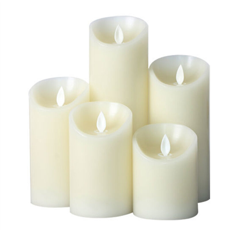 Flickering Flameless Candles Battery Operated LED Tealight, Battery Operated Fake Decorative Pillar Candles or Wedding Birthday