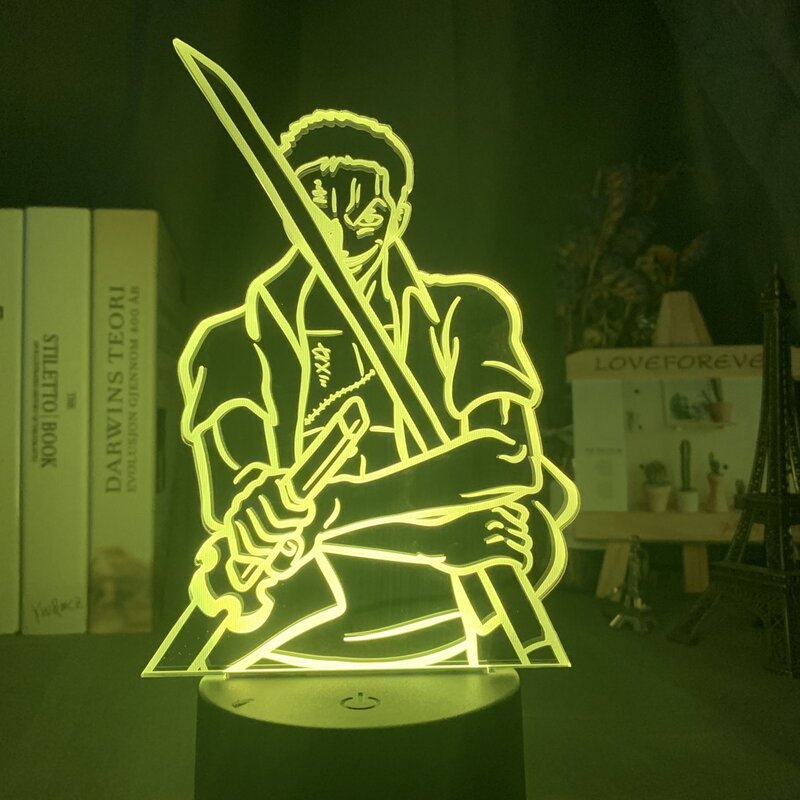 Personaggi Anime creativi 3D gradiente colorato LED luce notturna camera da letto decorazione lampada da comodino