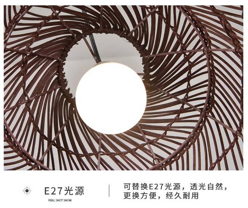 Современная китайская лампа ручной работы из искусственного ротанга, японская гостиная, ретро-лампа для ресторана, Юго-Восточная азиатская...