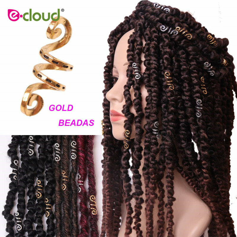 60 pçs dourado/prata cabelo trança grânulos de plástico dreadlock dreadlock anéis tubo trança acessórios para o cabelo variedade de estilos