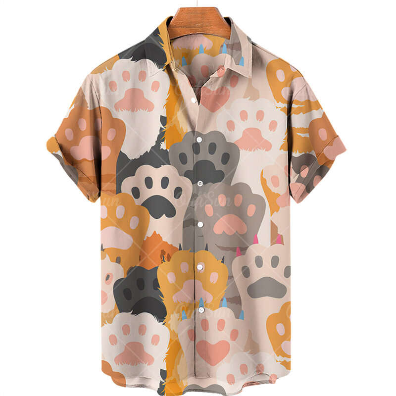 Chemises unisexes à manches courtes pour hommes et femmes, Style hawaïen, avec dessin animé imprimé en 3d, été, ample, 5xl, 2022
