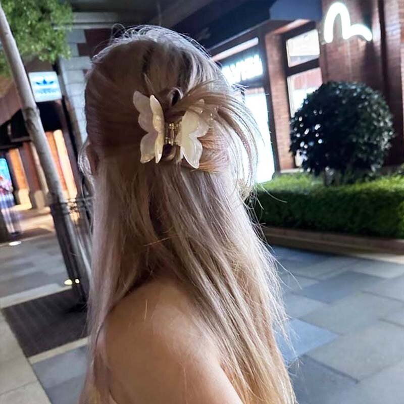 Nowy słodka wróżka klamra do włosów z octanem motylkowy spinka do włosów Gradient Tie-Dye kolorowe narzędzia do stylizacji spinki do włosów dla kobiet dziewcząt