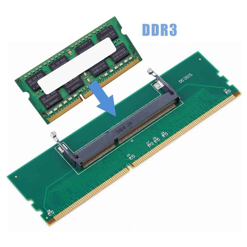 DDR3 حاسوب محمول إلى ذاكرة عشوائيّة للحاسوب المكتبي بطاقة محول 200 دبوس SO-DIMM إلى PC 240 دبوس DIMM DDR3 ذاكرة عشوائية RAM موصل محول