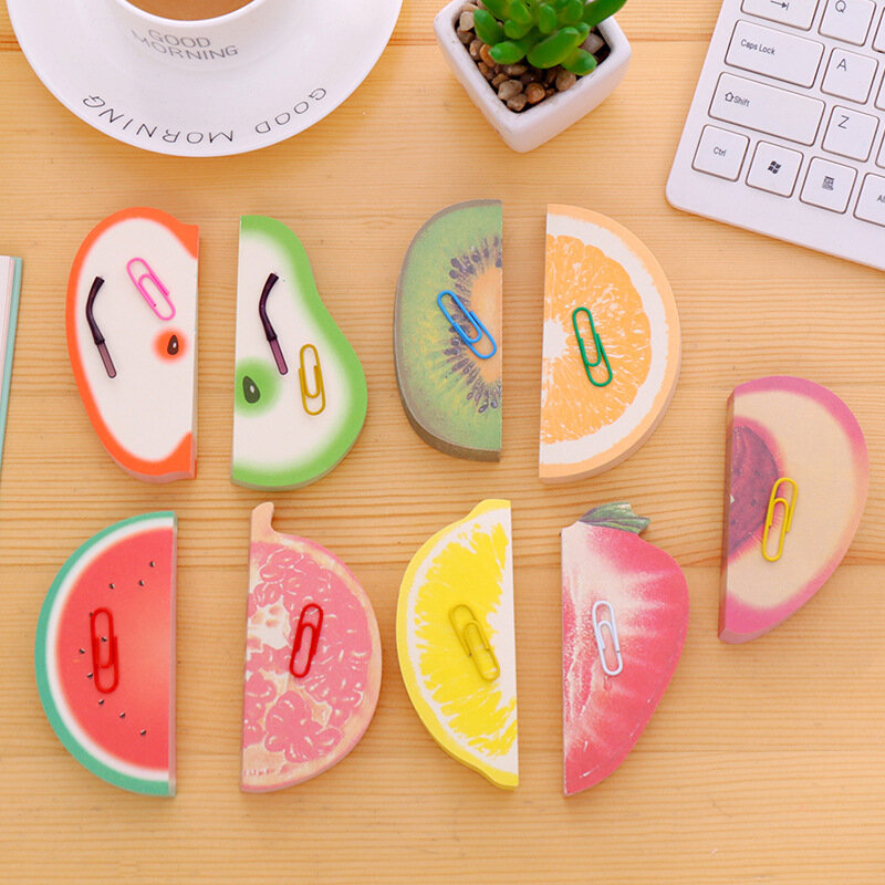 Bloc-notes en forme de Fruit créatif, étiquette autocollante en trois dimensions pour enfants, papeterie Kawaii, 150 feuilles
