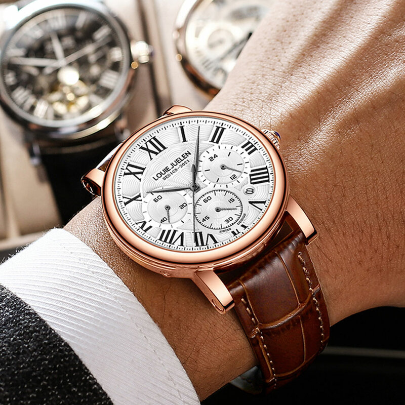 Belushi relógio de quartzo 2021 relógios de luxo para homem data do dia ouro mini relógio de quartzo para masculino relógio de pulso frete grátis