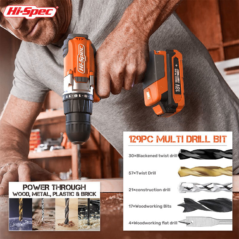 Hi-spec111-pcs Hohe Qualität 1,5-10mm Titan Beschichtet Hss Spiralbohrer Set Und Fall Kunststoff Holz Metall Bohren tool Kit Box
