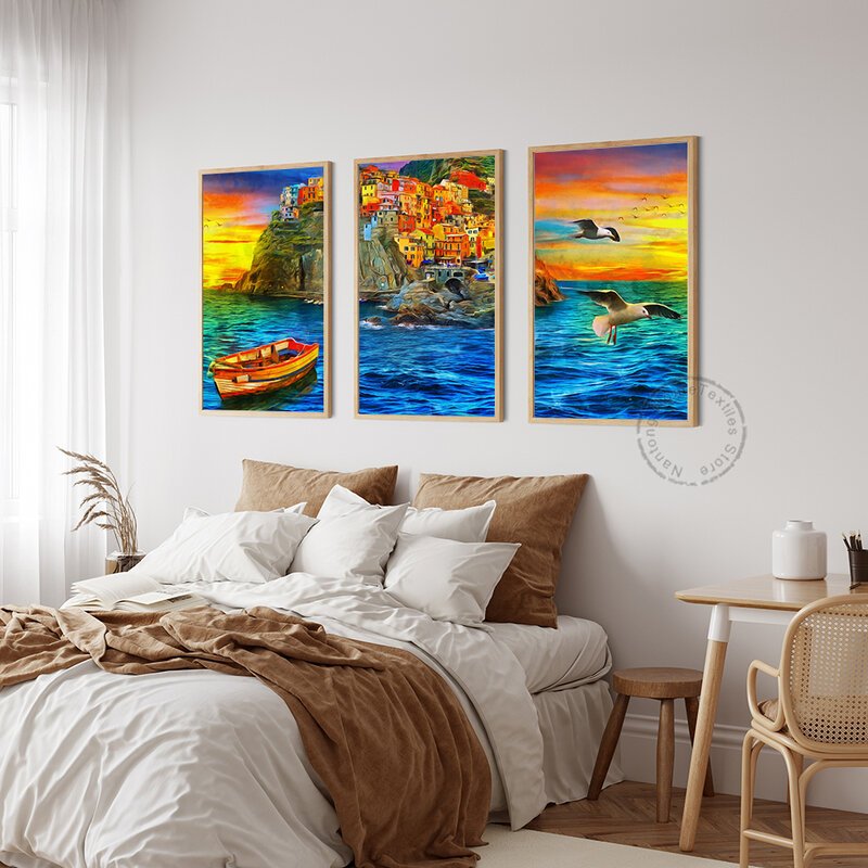 Pintura al óleo de paisaje, lienzo de arte para sala de estar, dormitorio, carteles e impresiones, póster de pared, decoración del hogar