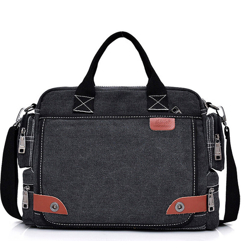 Холщовая Сумка, модный мужской портфель, деловые сумки через плечо в стиле ретро, мужские сумки-мессенджеры, мужская сумка
