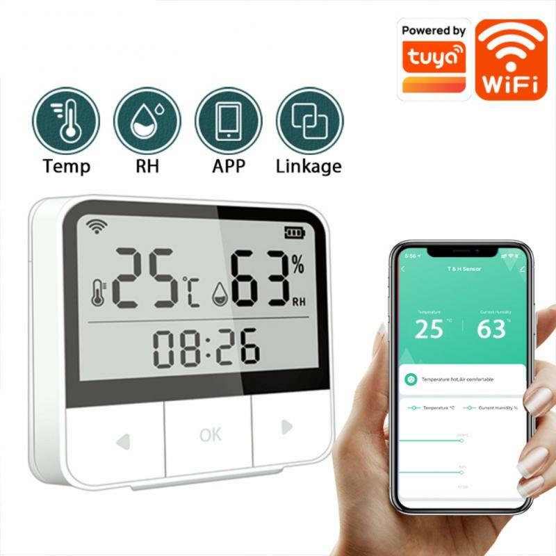 Capteur de température et d'humidité, surveillance à distance, longue durée de vie de la batterie, Smart Life, télécommande, détecteur Therye.com, Tuya, WiFi