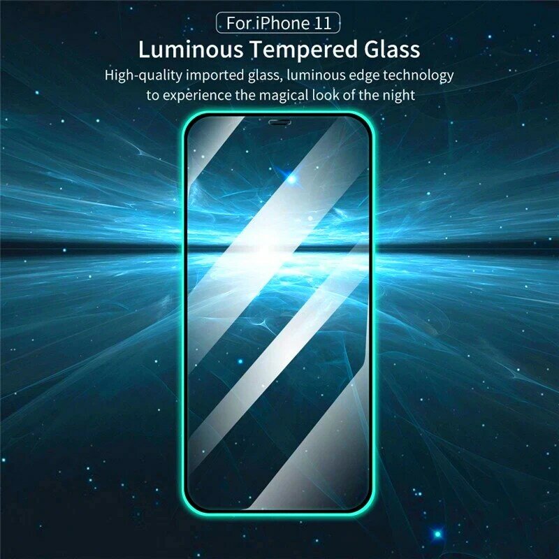 Luminous Screen Protectors For Xiaomi Mi Poco X3 Pro M3 F3 5G Glowing Tempered Glass For Redmi Note 10 Pro 10S 9S 9T 9A 9C 8T 7
