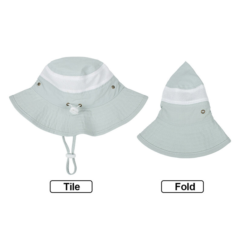 Sombrero de cubo de malla para niños y niñas, sombrero de Sol para viajes, playa, protección UV, 1-6 años